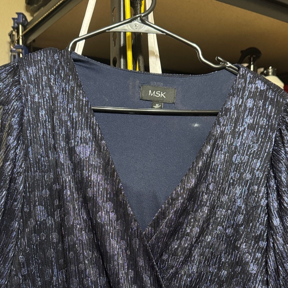 MSK Metallic Navy Dress